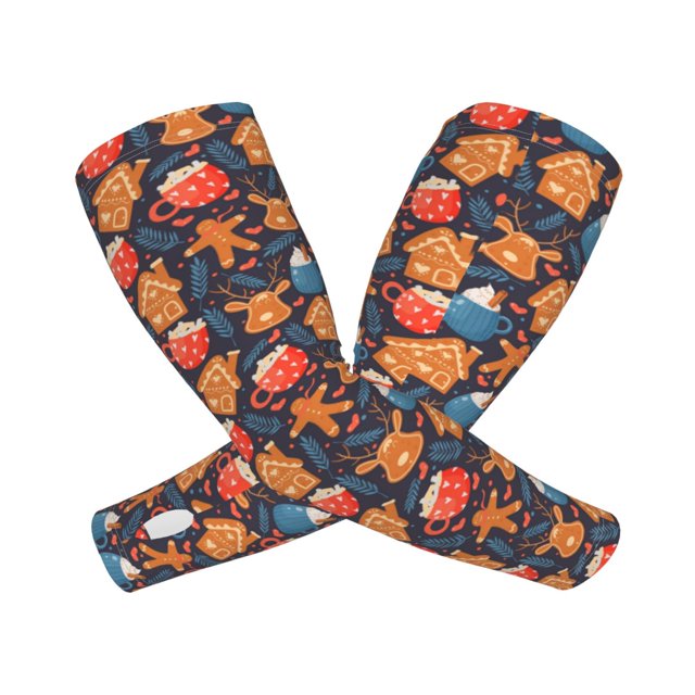 Lukts Snowman house leaf Print Golf Arm Sleeves Breathable, Moisture