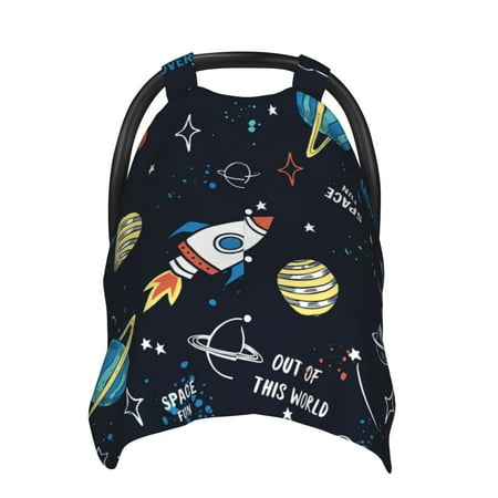 Lukts Space Car Seat Covers For Babies,Baby Car Seat Canopy Carrier Cover, Breathable Nursing Cover For Breastfeeding,Multi-Use Infant Carseat Stroller Cover