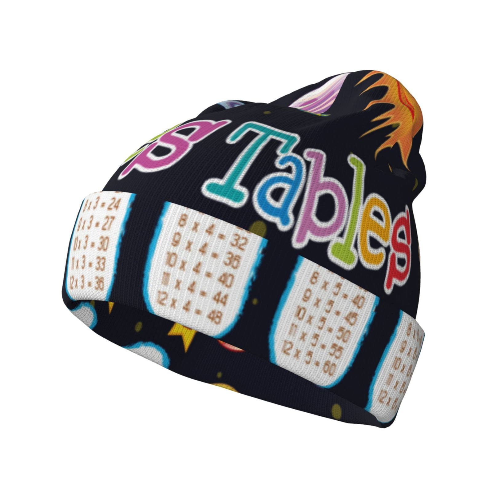 Lukts Space Math Times Tables for Adult Knitted Hats, Cuffed Warm Hats ...