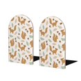 Lukts Squirrel And Leaves Print Wood Bookends,NonSkid Bookend for