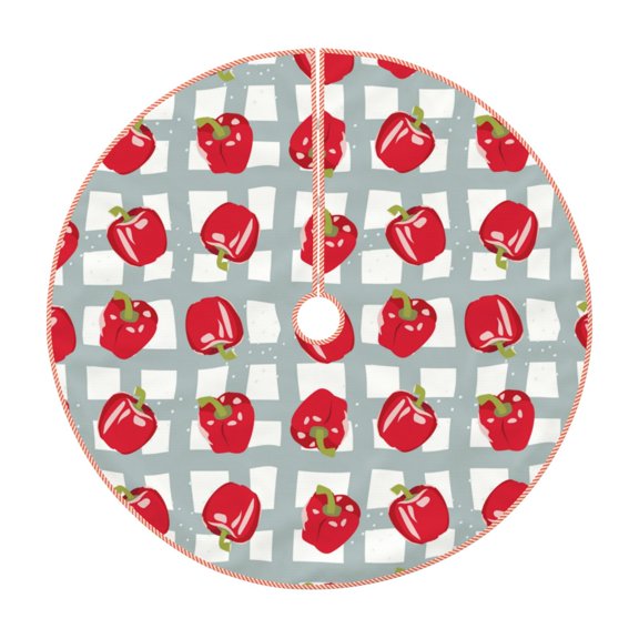 Lukts Sweet Red Fruit Print Color Life Christmas Tree Skirt, Winter Holiday Tree Mat Decoration ,Can be Used as A Shawl-