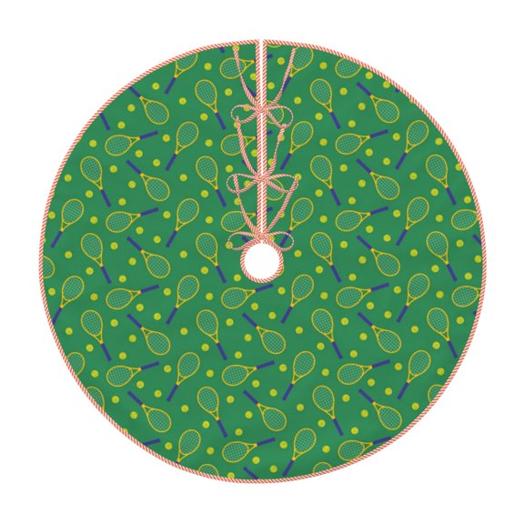 Lukts Tennis Rockets And Balls Print Color Life Christmas Tree Skirt, Winter Holiday Tree Mat Decoration ,Can be Used as A Shawl-36"