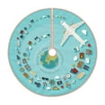 Lukts Travelling on Airplane print color life Christmas Tree Skirt