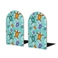 Lukts Turtles And Sea Print Wood Bookends,NonSkid Bookend for Shelves