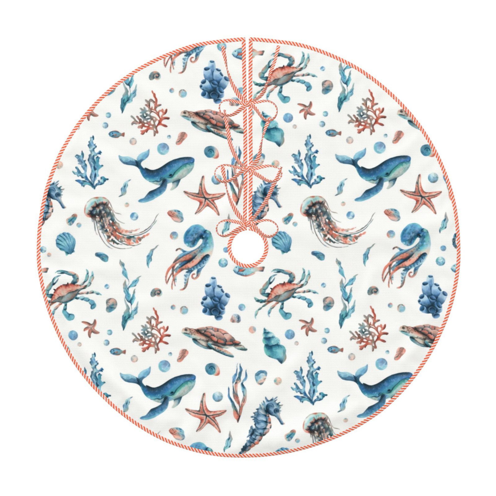Lukts Undersea Animals print color life Christmas Tree Skirt, Winter