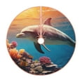 Lukts Underwater Plant Dolphin print color life Christmas Tree Skirt