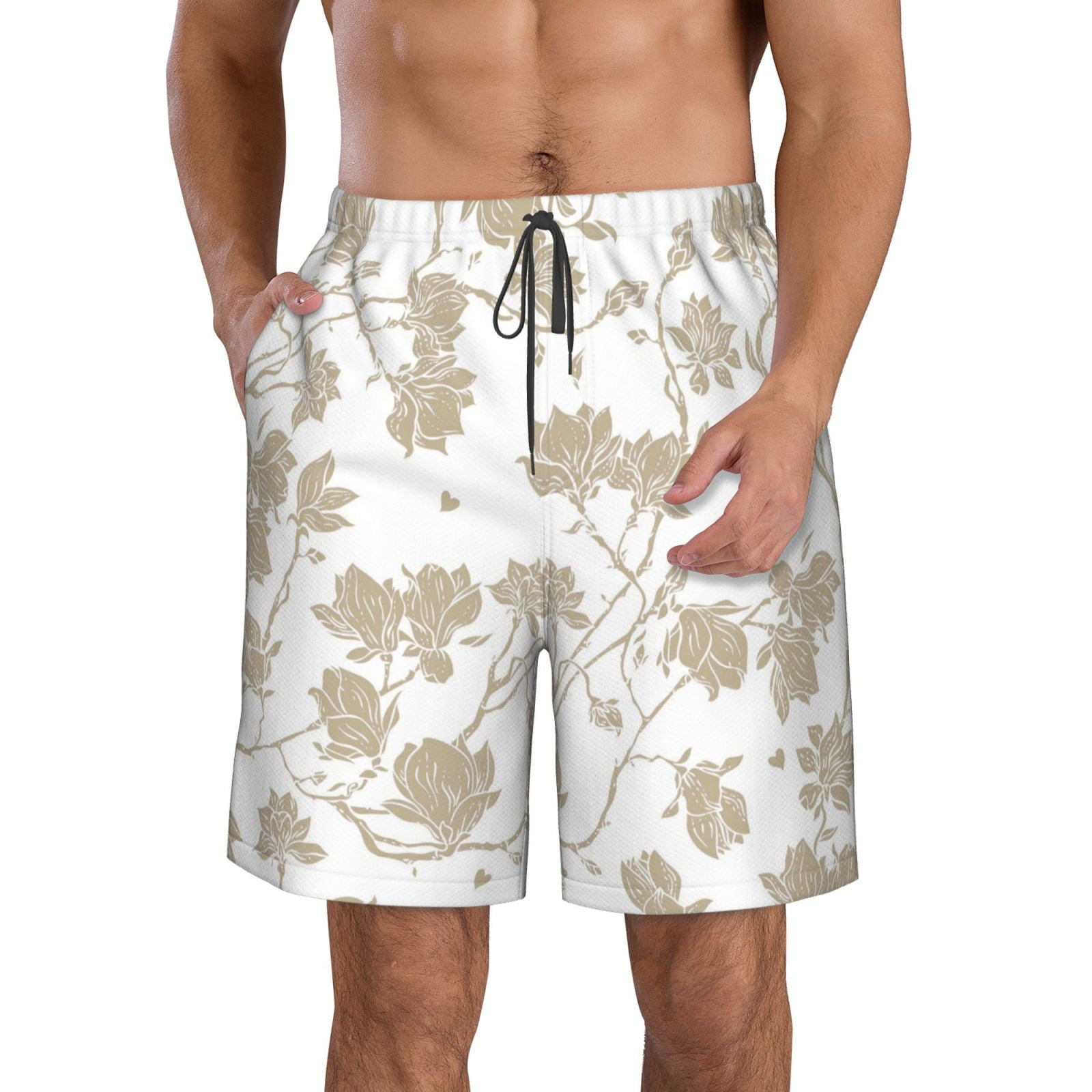Lukts Vintage Stylized White Color Mens Swim Trunks Quick Dry Swim ...