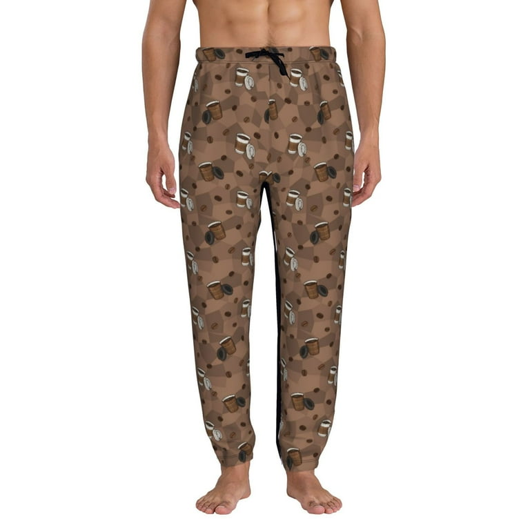 Lukts Warm Coffee Pattern Pattern Elastic Bottom Sweatpants for Men with Pockets Relaxed Fit Joggers for Men Medium Walmart