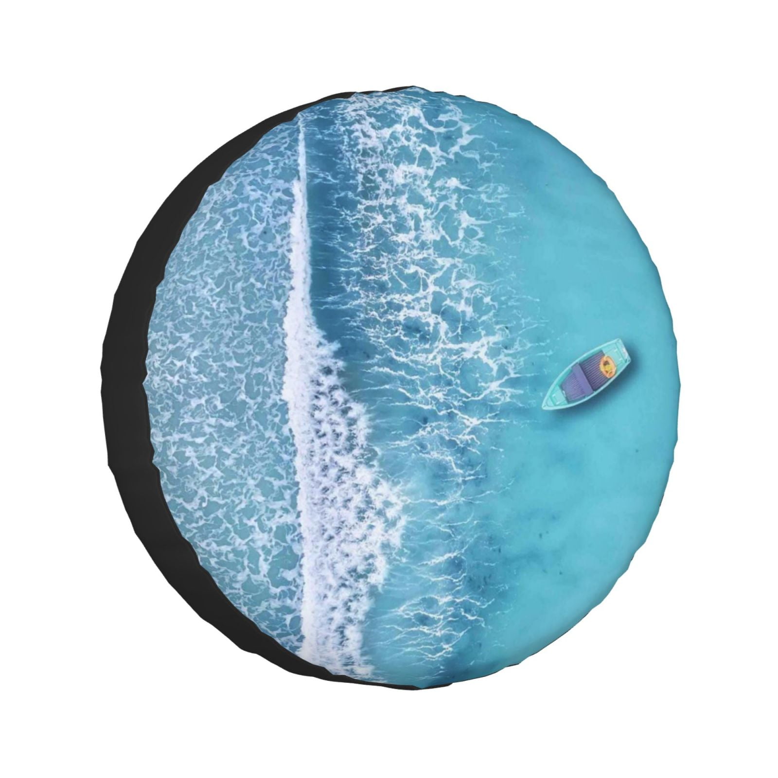 Lukts Waves And Boats On The Beach Tire Covers Waterproof AntiUv Sun