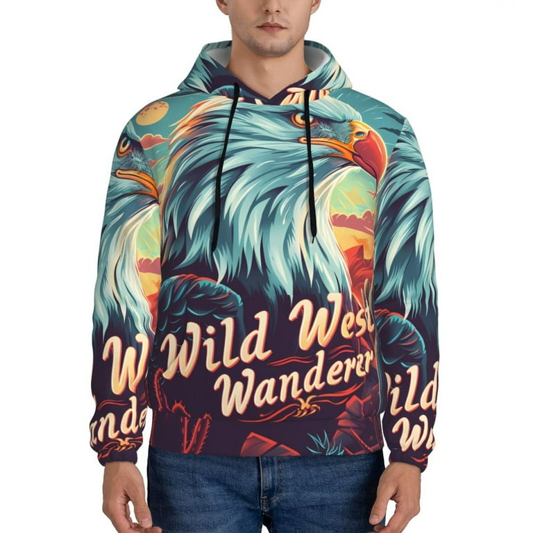 Lukts Western Style Bald Eagle Pattern Pullover Hoodie Men s Athletic Hoodies Sweatshirt for Men 3X Large Walmart