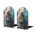 Lukts Whimsical Goat Artist Print Wood Bookends,NonSkid Bookend for