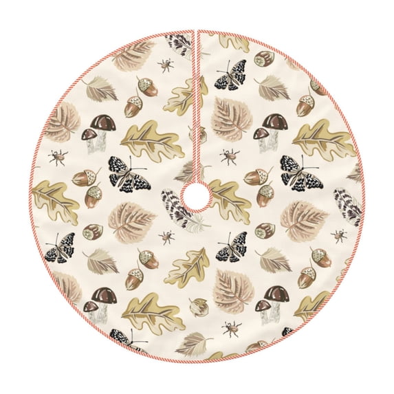 Lukts nuts leaf Butterfly Print Color Life Christmas Tree Skirt, Winter Holiday Tree Mat Decoration ,Can be Used as A Shawl-48"