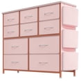 thumbnail image 1 of Luku 10 Drawer Storage Dresser with Fabric Bins Steel Frame Wood Top Multi Functional Organizer for Bedroom, Kids Room, Entryway TV Stand, Closet Storage Tower, 1 of 6