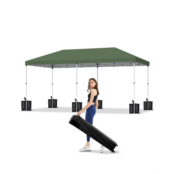 Luku 10'x 20' Pop Up Canopy Tent for Parties, Heavy Duty Commercial Canopy Tent Outdoor Vendor Party Tent Waterproof Gazebo Shelter for Patio Outdoor Party Events