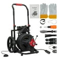 thumbnail image 1 of Luku 100Ft x 1/2 In Auto-Feed Electric Drain Cleaner Machine, 6.8A Heavy-Duty Drain Auger for 2" to 4" Pipes, with 14" Wheels Sewer Snake with 6 Cutters, Gloves, 1 of 7