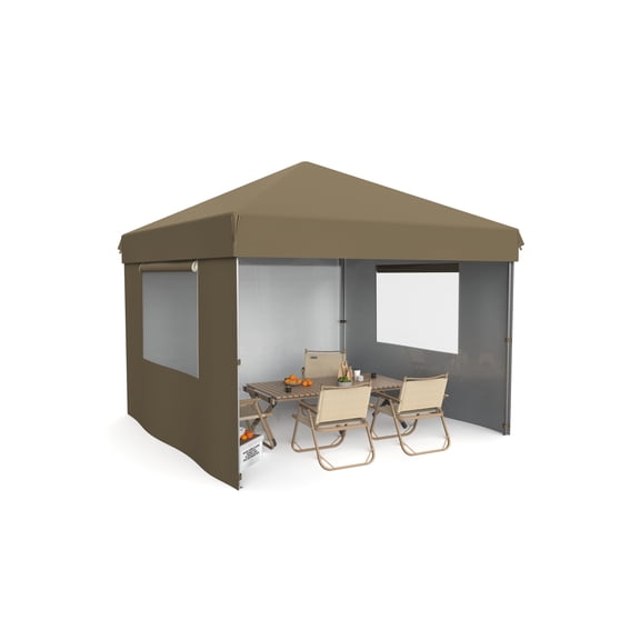 Luku 10x10 FT Instant Pop-Up Canopy Tent with 3 Removable Sidewalls, One-Push Quick Setup, Commercial-Grade Waterproof Sun Shelter, Adjustable Height, Black Outdoor Event Tent