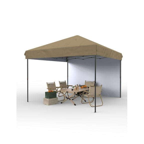 Luku 10x10 FT Quick-Set Pop-Up Canopy Tent with 1 Removable Sidewall, Instant Outdoor Sun Shelter, One-Push Easy Setup, Adjustable Height, Waterproof UPF 50+ Oxford, Portable Event Tent