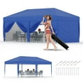 thumbnail image 1 of Luku 10x20 FT Heavy Duty Pop Up Canopy with 6 Sidewalls, Outdoor Event Tent with Roller Bag, Adjustable Height, Weight Bags, Stakes & Ropes – Instant Shelter for Parties, Markets, Camping, 1 of 7