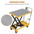 thumbnail image 1 of Luku 1100 LBS Manual Scissor Lift Table, 35.4" Hydraulic Cart with No-Slip Pad & 4 Wheels, Yellow, 1 of 7