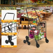Luku 110L Heavy Duty Folding Cart, Stair-Climbing Utility Wagon with 360° Wheels, 110lb Capacity