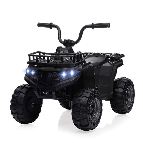 Luku 12V 4.5AH Kids ATV Ride On Car, 4-Wheeler Electric Motorcycle for Toddlers, Shock Absorber, Music Player, USB, Forward & Reverse, LED Headlights, Treaded Tires, 66 lbs Max