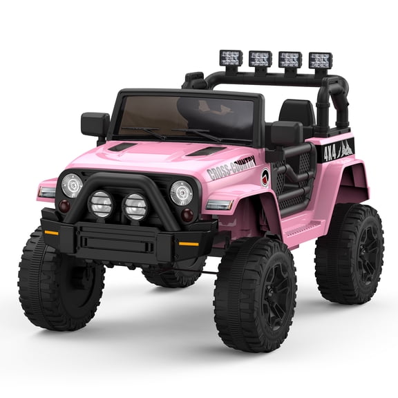 Luku 12V Kids Electric Ride-On Truck, Parent Remote Control, Dual Doors, One-Button Start, 2 Speeds, MP3/AUX/USB/Bluetooth, LED Lights, Spring Suspension, 2-Hour Run, Ages 3-6, 44 lbs Max