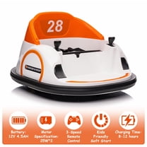 Luku 12V Kids Ride-On Bumper Car with Remote Control, 360° Spin, LED Lights, Music, USB Port, Battery Indicator, Dual Joysticks, for Toddlers & Children
