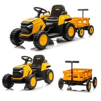 Luku 12V Kids Ride on Tractor with Detachable Trailer, Remote Control, 2.5 MPH, 8 Wheels, for Ages 3-8, Max Load 66 Lbs