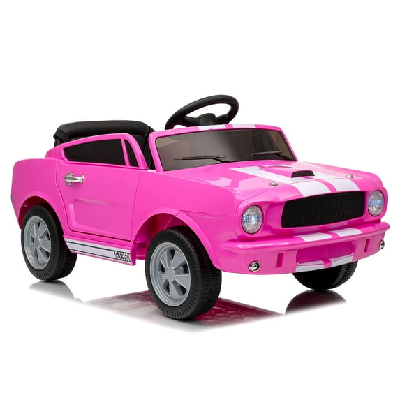 Luku 12V Licensed Shelby GT350 Kids Ride-On Car, Remote Control, Dual 30W Motors, 3-Speed, LED Lights, Bluetooth/USB/AUX, Safety Belt, for Ages 3+
