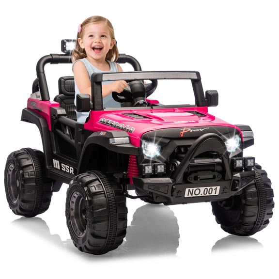 Luku 12V Ride On Car for Kids, Ride On Toy w/Parent Remote, Spring Suspension, Bluetooth, Music & Horn, LED Light, 4.1MPH Max Speed, 3 Speeds, Electric Car for Kids Toddlers Age 3-8