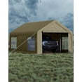 thumbnail image 1 of Luku 13x20 Ft Carport with 8 Sandbags, Car Port with 220g PE Tarp, 2 Roll-Up Doors, and 4 Windows, for Full-Size Pickups, Bass Boats, Tractors, and SUVs, 1 of 8