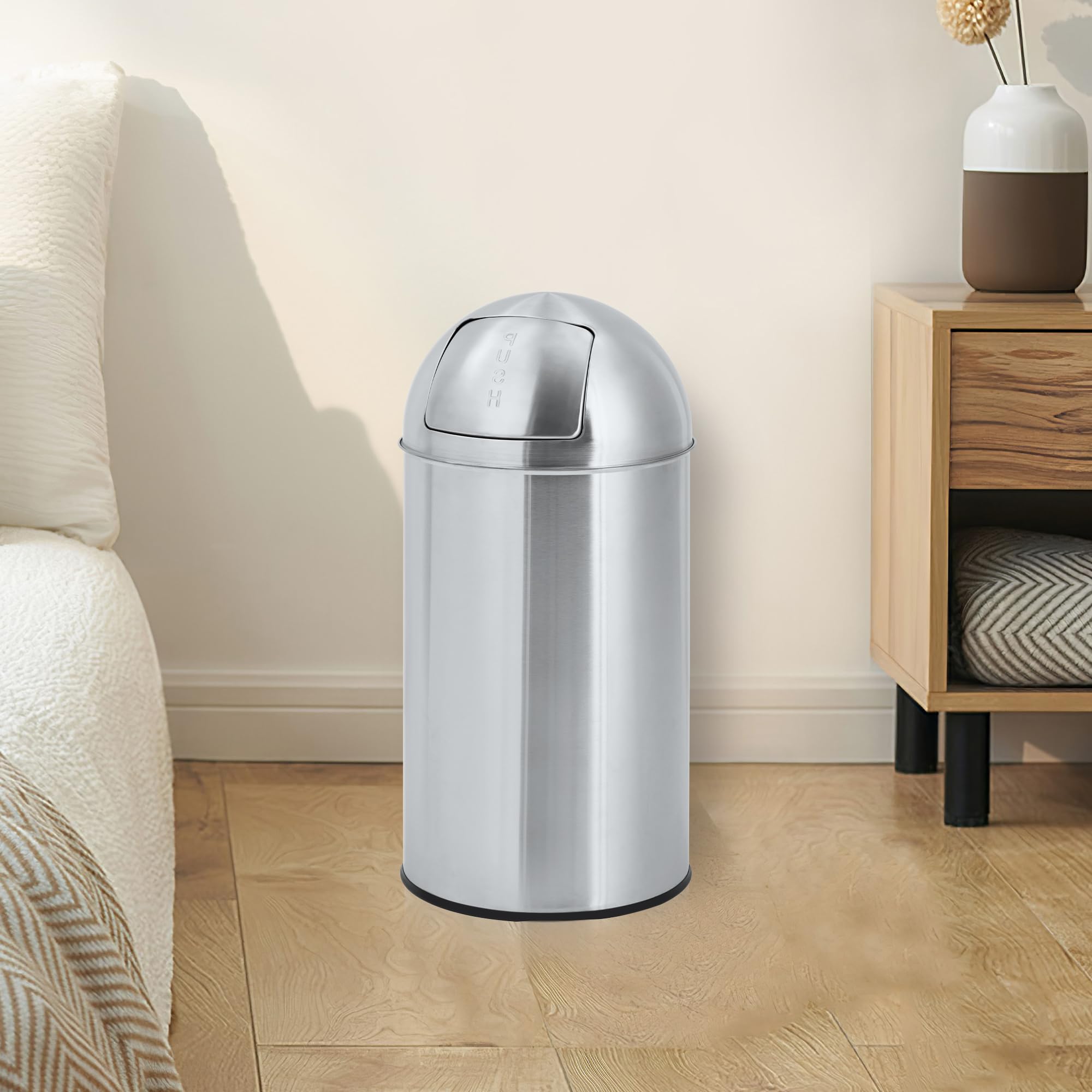 Luku 18 Gallon/70L Stainless Steel Trash Can, High-Capacity Hands-Free Waste Bin for Kitchen