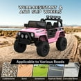 thumbnail image 1 of Luku 2-Seater Ride On Truck Car, 12V Battery Powered Electric Vehicle with Parent Remote Control, 2 Speeds, Led Lights, Mp3 Player, Safety Belt, Pink, 1 of 7
