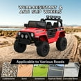 thumbnail image 1 of Luku 2-Seater Ride On Truck Car, 12V Battery Powered Electric Vehicle with Parent Remote Control, 2 Speeds, Led Lights, Mp3 Player, Safety Belt, Red, 1 of 7
