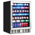 thumbnail image 1 of Luku 24 Inch Beverage Refrigerator, 5.1 Cu.Ft Beverage Fridge, 166 Cans Capacity Drink Fridge with 36～60°F Adjustable Digital Temperature Control Compressor and Safety Lock, 1 of 7