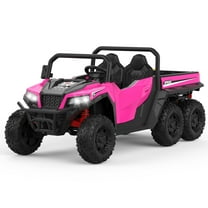 Luku 24V 2-Seater Kids Ride-On Dump Truck with Remote Control, Electric Dump Bed, Music Player, Extra Shovel & LED Lights – 4WD Off-Road Car for Boys and Girls