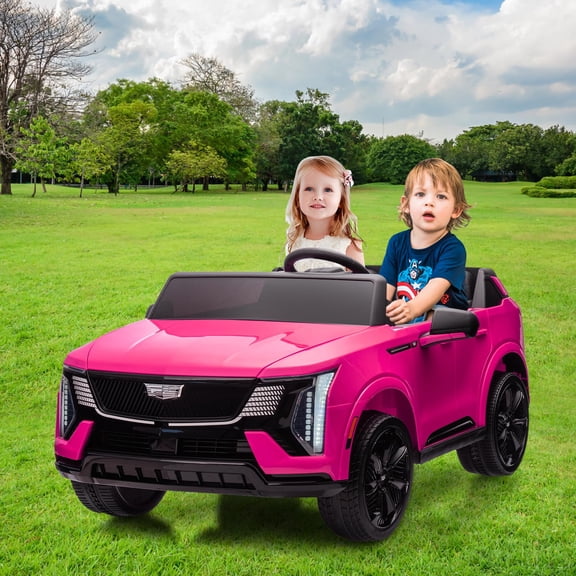 Luku 24V 2-Seater Licensed Cadillac Kids Ride-On Truck, Remote Control, Spring Suspension, Dual 130W Motors, LED Lights, Music, for Ages 3-8