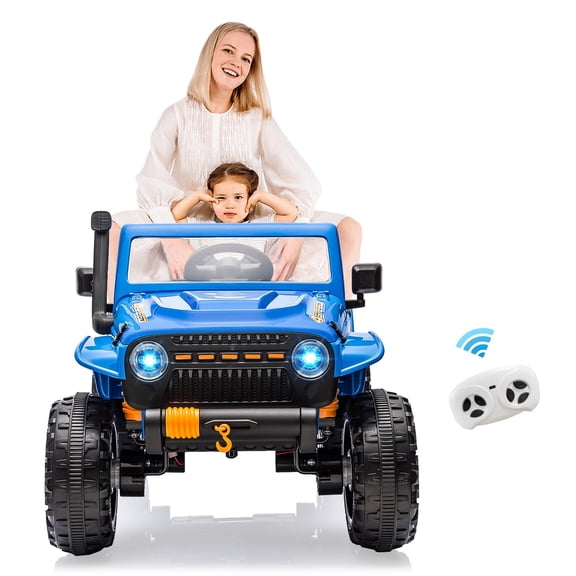 Luku 24V 2-Seater Ride On Truck for Kids, 4x55W Motors, 4WD/2WD, Remote Control, Soft Brake, LED Headlights, Bluetooth Music, Battery Powered, 220 lbs Max, Ages 3-8+