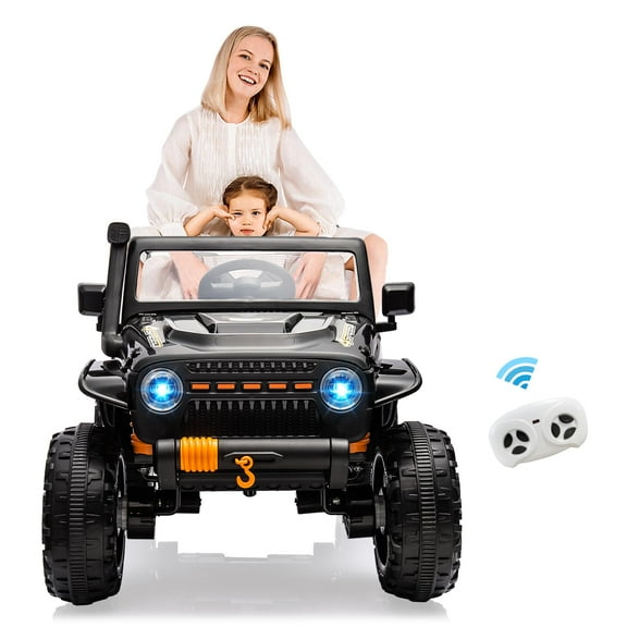 Luku 24V 2-Seater Ride On Truck for Kids, 4x55W Motors, 4WD/2WD, Remote Control, Soft Brake, LED Headlights, Bluetooth Music, Battery Powered, 220 lbs Max, Ages 3-8+