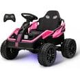 thumbnail image 1 of Luku 24V 4x4 Ride On Toy for Big Kids, 4x85W 6MPH Ride On UTV Car w/Parent Remote, 16'' Wide Seat, Music, Horn, Metal Frame, 4 Shock Absorbers, Battery Powered Electric Cars for Kids Age 3+, Pink, 1 of 7