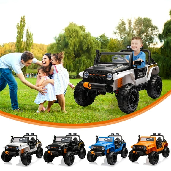 Luku 24V Ride On Car for Kids, 2 Seater Electric Truck with 4x45W Powerful Engine, Music Player