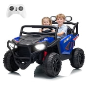 Luku 24V Ride On Toys for Big Kids, 2 Seater Electric UTV Car with Remote Control, 4-Wheeler Suspension, Soft Start, 3 Speeds, Led Lights, Bluetooth, Ride on Truck Kids 2-8 Years