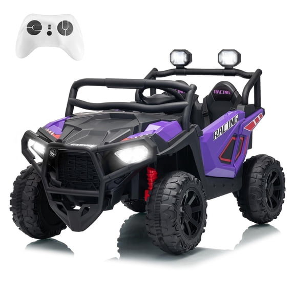 Luku 24V Ride On Toys for Big Kids, 2 Seater Electric UTV Car with Remote Control, 4-Wheeler Suspension, Soft Start, 3 Speeds, Led Lights, Bluetooth, Ride on Truck Kids 2-8 Years