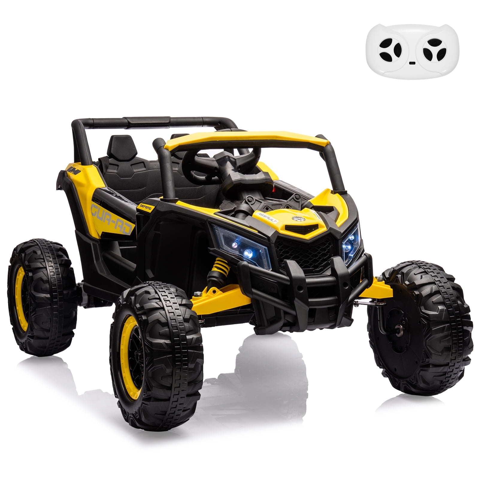 Yellow 24V 4WD 2-Seater Electric Ride-On UTV Car