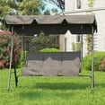 thumbnail image 1 of Luku 3 Seater Outdoor Swing Chair with Adjustable Canopy, Paito Swing Chair for Porch, Convertible Canopy Hanging Swings Glider Lounge Chairs, 1 of 9