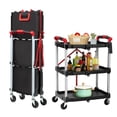 thumbnail image 1 of Luku 3-Tier Folding Utility Cart with Wheels, Portable Collapsible Service Cart for Home, Office, Garage, 1 of 8