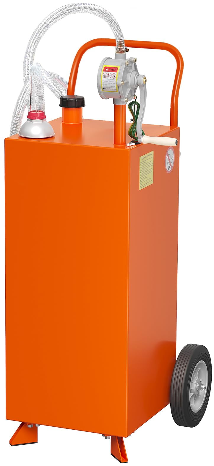Luku 30 Gallon Fuel Caddy,Fuel Storage Tank with Manual Transfer Pump,Gasoline Diesel Fuel Container for Cars,Lawn Mowers,ATVs,Boats,More,Orange