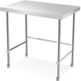 thumbnail image 1 of Luku 36"x24" Stainless Steel Work Table, Heavy Duty Prep Table with Adjustable Casters, Open Base – Silver, 1 of 5