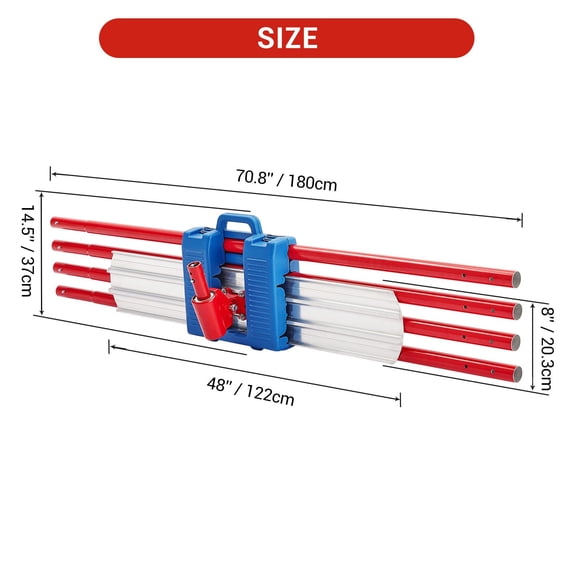 Luku 48"x8" Magnesium Concrete Bull Float, Multi-Angle Float Tool