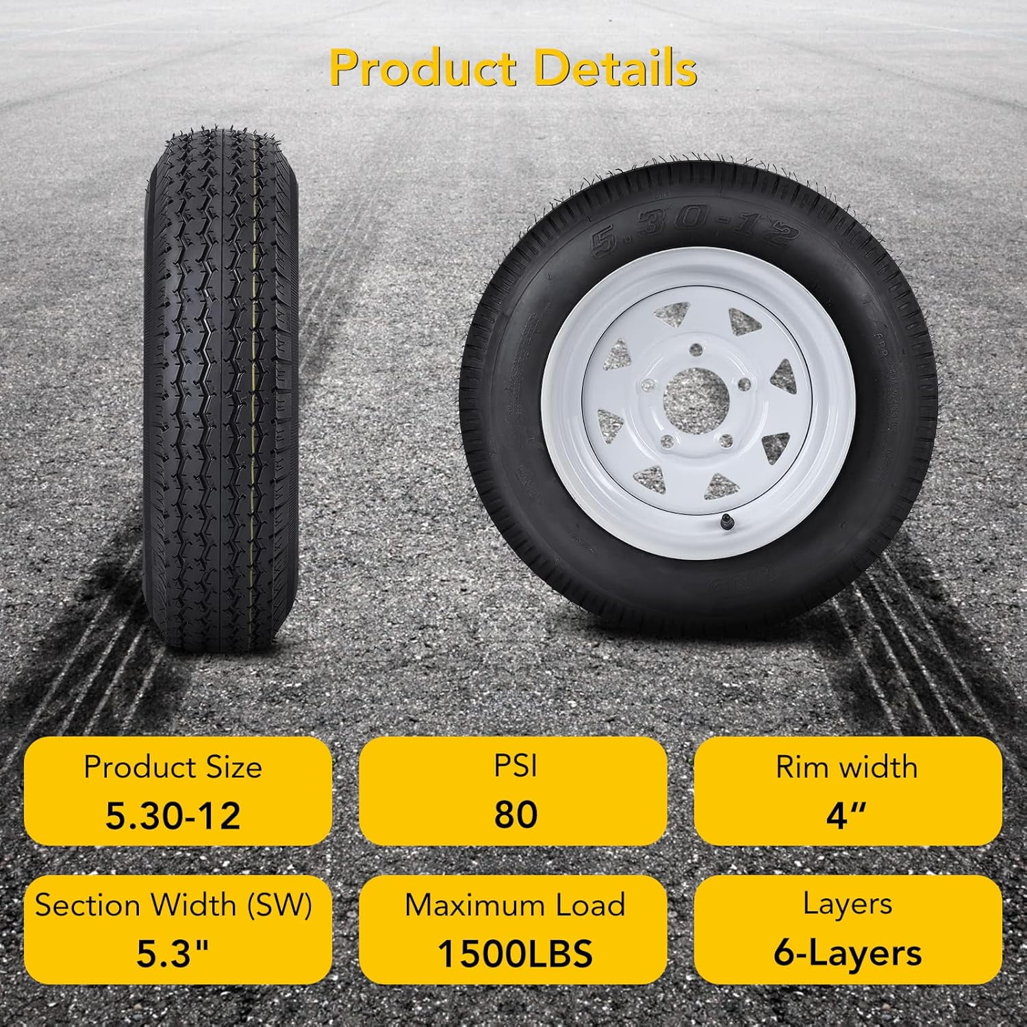 Luku 5.30-12 5.30x12 530-12 5.30-12 Tires with 12
